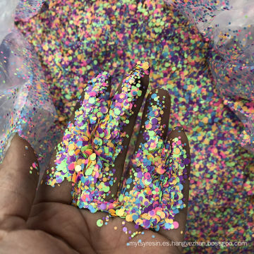 Hermoso glitter en polvo de confeti tamaño de puntos mixtos para artesanías de adornos Flakes Arte de uñas